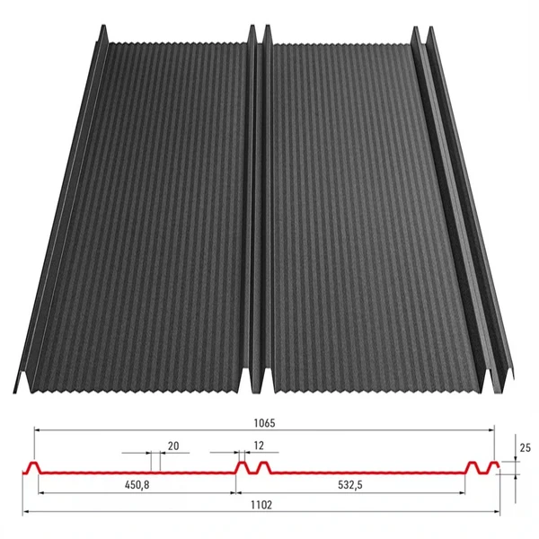 Panel Modułowy — Rąbek Trapezowy EkoCLICK TR25 Felc Fala 2250mm