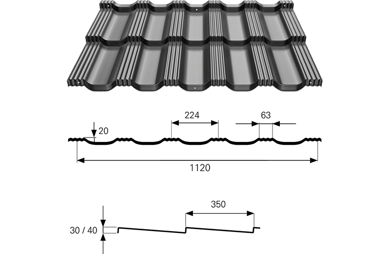 BAVARIA ROOF — 2.0 Modułowa Blachodachówka BP2 UTK